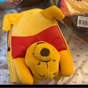 Yellow and Red Plush Winnie the Pooh Plush Backpack